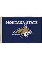 Montana State Bobcats 2x3 Blue Silk Screen Grommet Flag - Blue