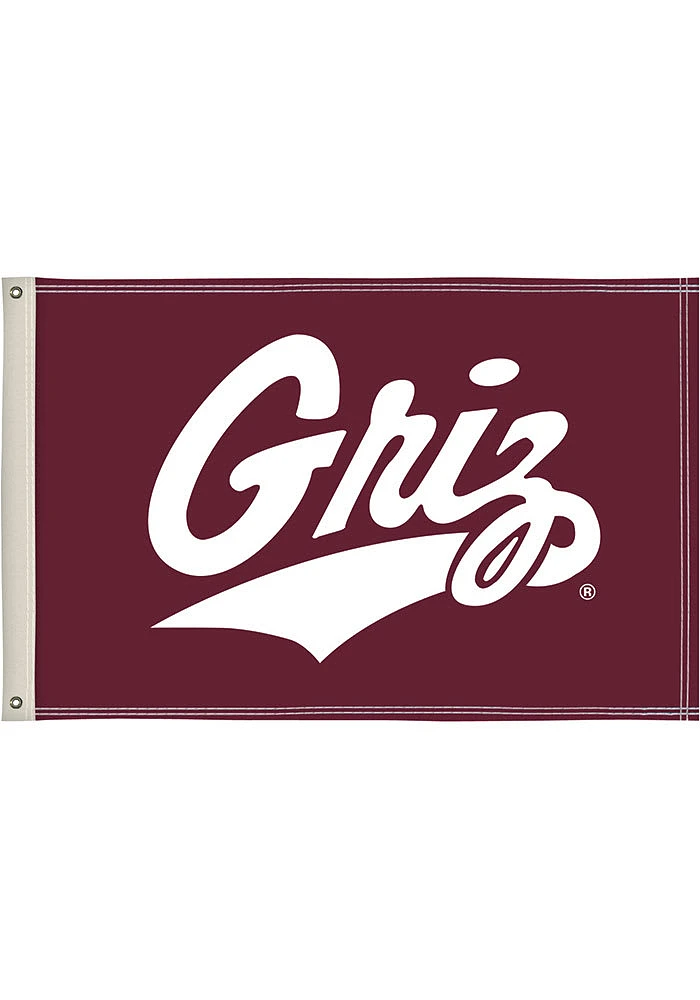 Montana Grizzlies 2x3 Logo Maroon Silk Screen Grommet Flag - Maroon