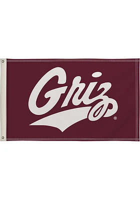 Montana Grizzlies 3x5 Logo Maroon Silk Screen Grommet Flag - Maroon