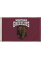 Montana Grizzlies 3x5 Maroon Silk Screen Grommet Flag - Maroon