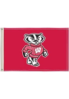 Wisconsin Badgers 2x3 Red Silk Screen Grommet Flag - Red