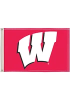 Wisconsin Badgers 2x3 Logo Red Silk Screen Grommet Flag - Red