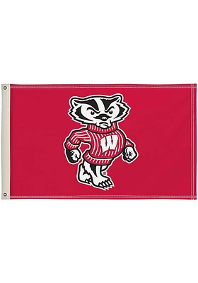 Wisconsin Badgers 3x5 Silk Screen Grommet Flag - Red