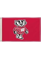 Wisconsin Badgers 3x5 Silk Screen Grommet Flag - Red
