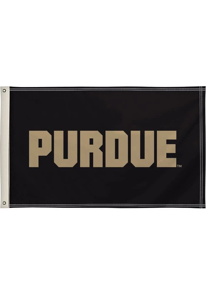Purdue Boilermakers 3x5 Design Black Silk Screen Grommet Flag - Black