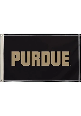 Purdue Boilermakers 3x5 Design Black Silk Screen Grommet Flag - Black