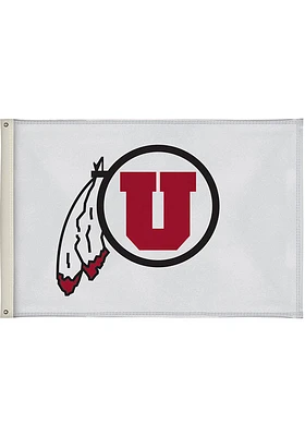 Utah Utes 2x3 White Silk Screen Grommet Flag - White