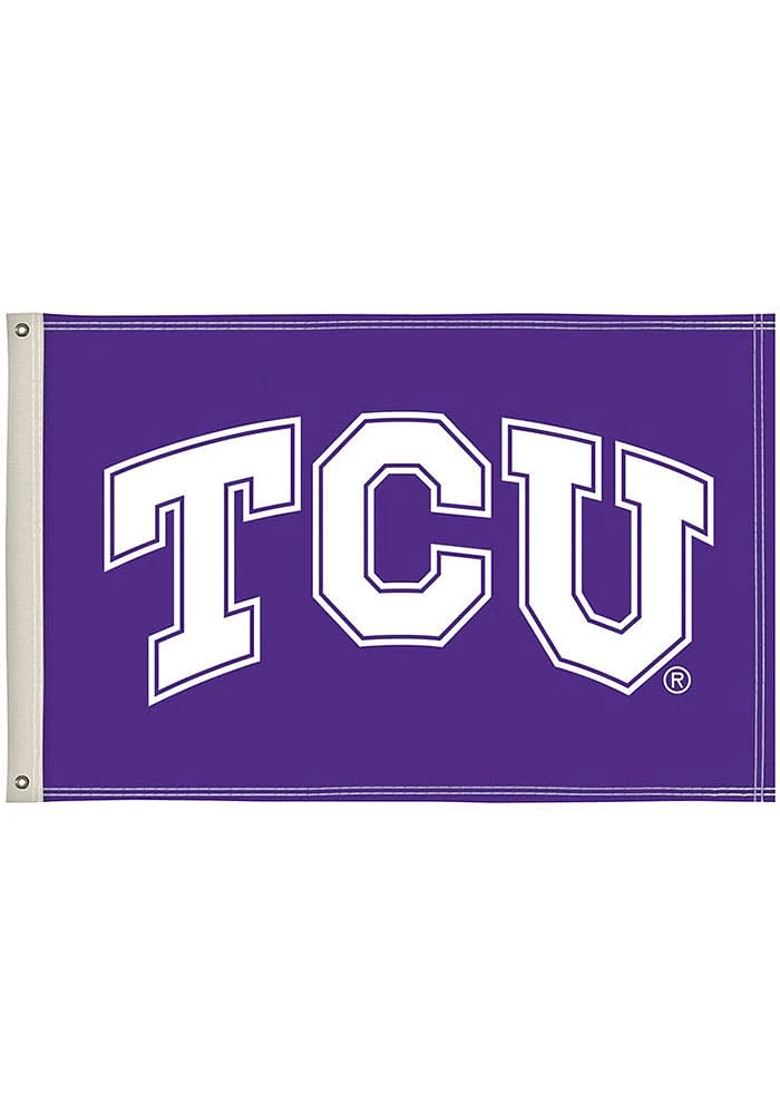 TCU Horned Frogs 2x3 Logo Silk Screen Grommet Flag - Purple