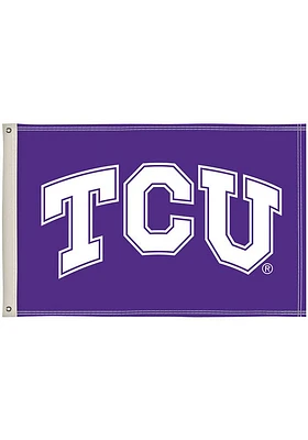 TCU Horned Frogs 2x3 Logo Silk Screen Grommet Flag - Purple