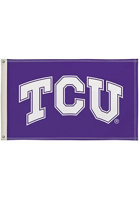 TCU Horned Frogs 3x5 Logo Purple Silk Screen Grommet Flag - Purple