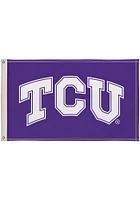 TCU Horned Frogs 3x5 Logo Purple Silk Screen Grommet Flag - Purple