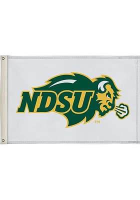 North Dakota State Bison 2x3 White Silk Screen Grommet Flag - White