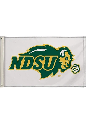 North Dakota State Bison 3x5 White Silk Screen Grommet Flag - White