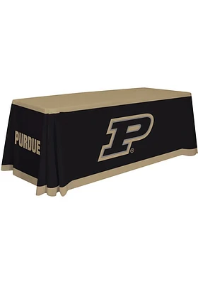 Black Purdue Boilermakers 6 Ft Striped Fabric Tablecloth