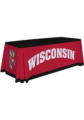 Red Wisconsin Badgers 6 Ft Fabric Classic Tablecloth