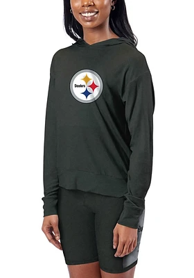 Pittsburgh Steelers Womens Grey Lightweight Hooded Sweatshirt