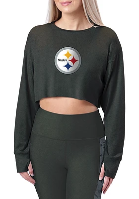 Pittsburgh Steelers Womens Grey Thumbhole longsleeve LS Tee