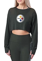 Pittsburgh Steelers Womens Grey Thumbhole longsleeve LS Tee