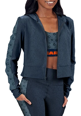 Chicago Bears Womens Grey Zip up hoodie Long Sleeve Full Jacket