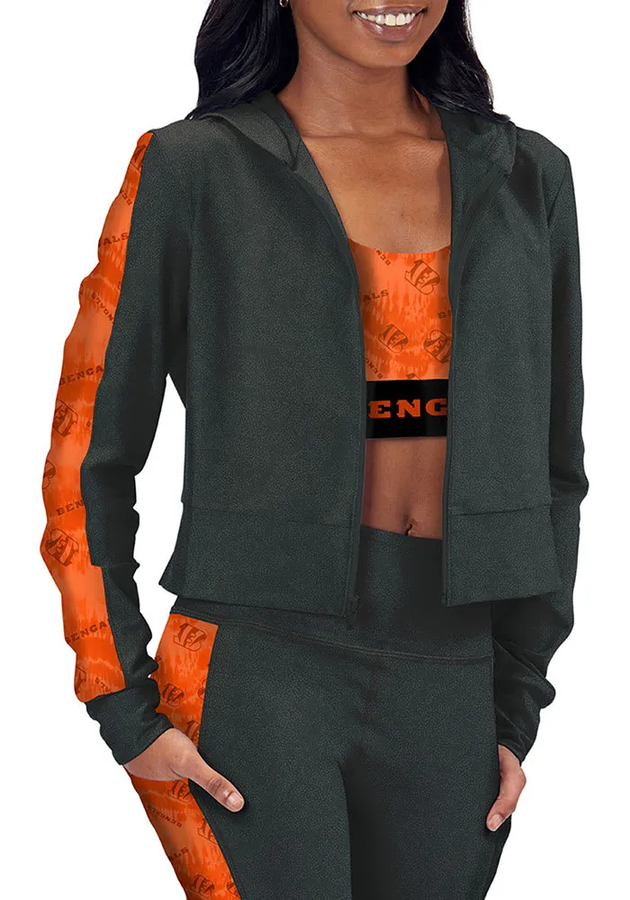 Cincinnati Bengals Womens Grey Zip up hoodie Long Sleeve Full Jacket