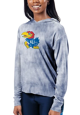 Kansas Jayhawks Womens Navy Blue Session Hooded Sweatshirt