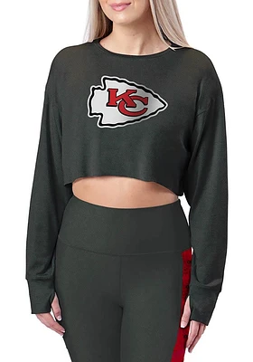 Kansas City Chiefs Womens Black Thumbhole LS Tee