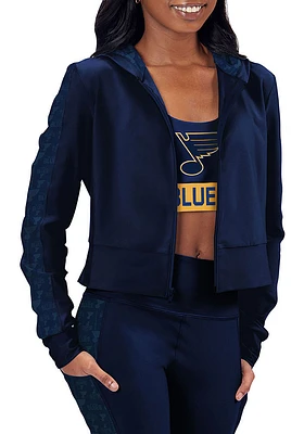 St Louis Blues Womens Navy Blue Zip up Long Sleeve Full Jacket