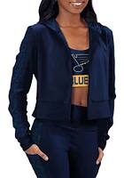 St Louis Blues Womens Navy Blue Zip up Long Sleeve Full Jacket