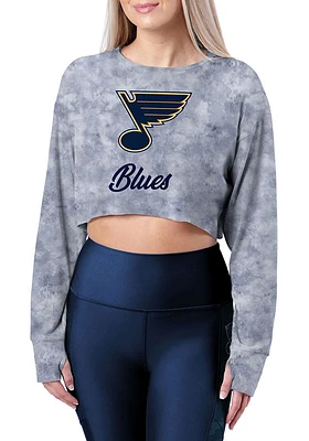 St Louis Blues Womens Navy Blue Thumbhole LS Tee