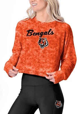 Cincinnati Bengals Womens Orange Shape LS Tee