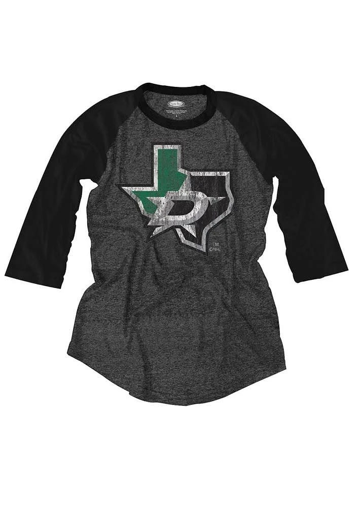 Dallas Stars Womens Black Raglan 3/4 LS Tee