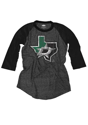 Dallas Stars Womens Black Raglan 3/4 LS Tee