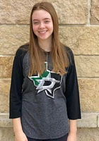 Dallas Stars Womens Black Raglan 3/4 LS Tee