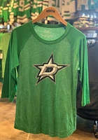 Dallas Stars Womens Green Triblen Raglan LS Tee