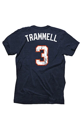 Alan Trammell Detroit Tigers Navy Blue Cooperstown Short Sleeve Fashion Player T Shirt