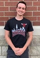 Chicago Bulls Black Skyline Short Sleeve Fashion T Shirt