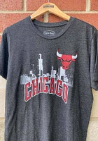Chicago Bulls Black Skyline Short Sleeve Fashion T Shirt