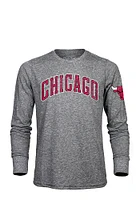 Chicago Bulls Grey Wordmark Long Sleeve Fashion T Shirt