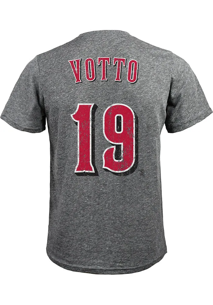 Joey Votto Cincinnati Reds Grey Tri-blend Short Sleeve Fashion Player T Shirt