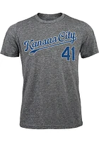 Danny Duffy Kansas City Royals Grey Tri-blend Short Sleeve Fashion Player T Shirt