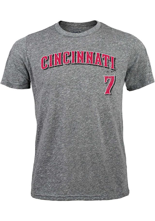 Eugenio Suarez Cincinnati Reds Grey Player Short Sleeve Fashion T Shirt