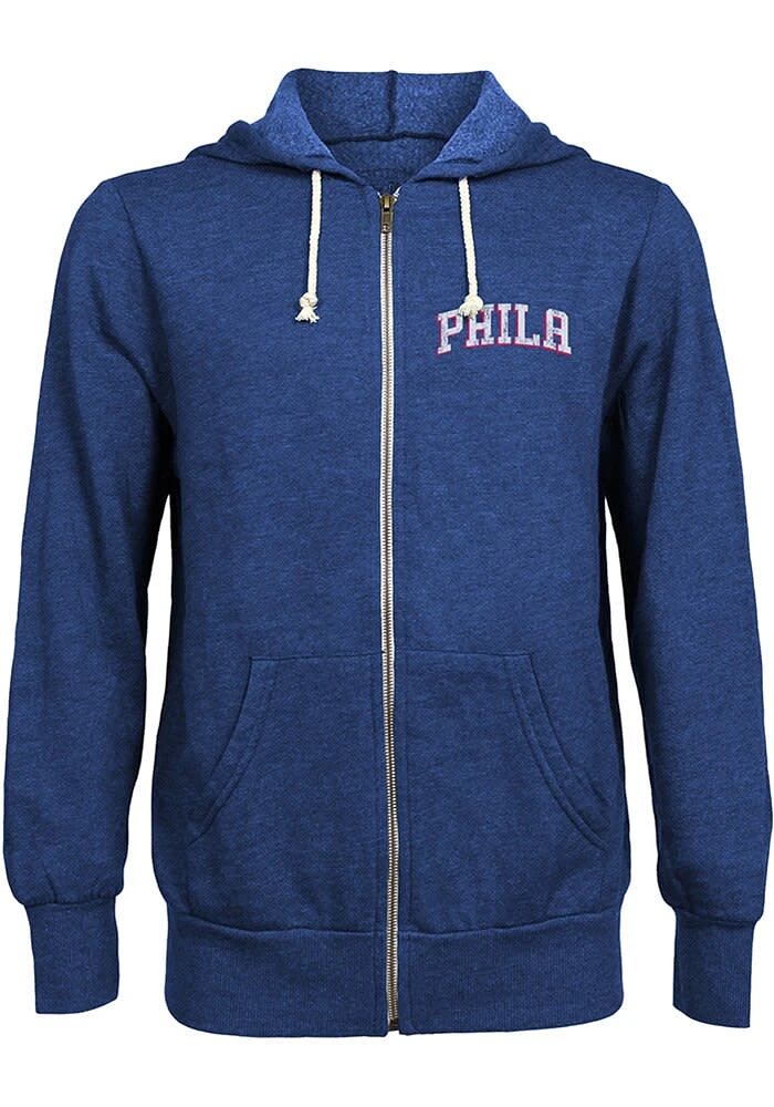 Philadelphia 76ers Mens Blue Wordmark Long Sleeve Zip Fashion