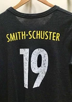 JuJu Smith-Schuster Pittsburgh Steelers Black Name and Number Short Sleeve Fashion Player T Shirt