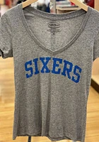 Philadelphia 76ers Womens Grey Triblend Short Sleeve T-Shirt