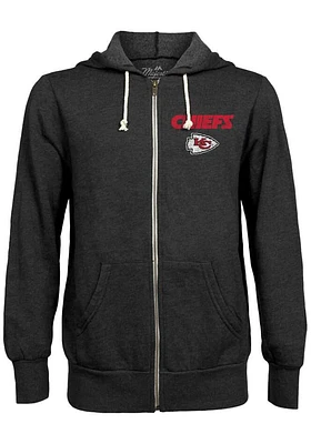 Kansas City Chiefs Mens Black Wordmark Primary Long Sleeve Zip Fashion