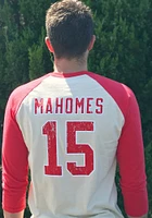Patrick Mahomes Kansas City Chiefs White Name And Number Raglan Long Sleeve Player T Shirt