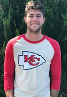Patrick Mahomes Kansas City Chiefs White Name And Number Raglan Long Sleeve Player T Shirt