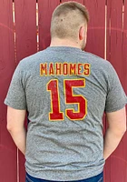 Patrick Mahomes Kansas City Chiefs Grey Primary Name And Number Short Sleeve Fashion Player T Shir..