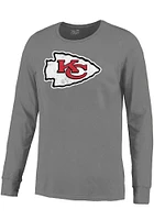 Patrick Mahomes Kansas City Chiefs Grey Primary Name And Number Long Sleeve Player T Shirt