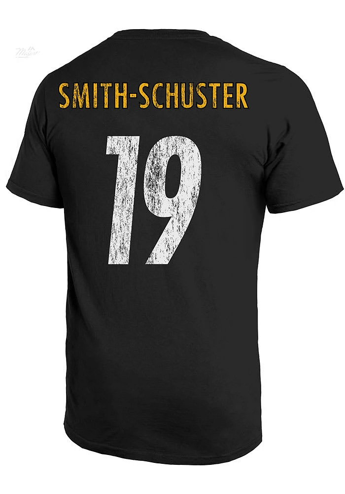 JuJu Smith-Schuster Pittsburgh Steelers Black Primary Name And Number Short Sleeve Fashion Player..